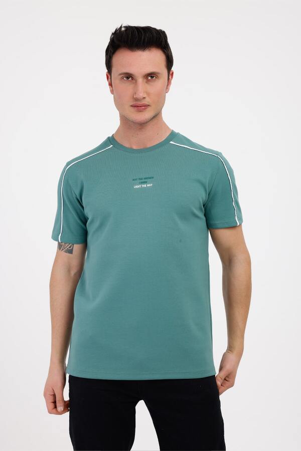 THE WAY Bisiklet Yaka Pamuklu Tişört - Yeşil - Decas