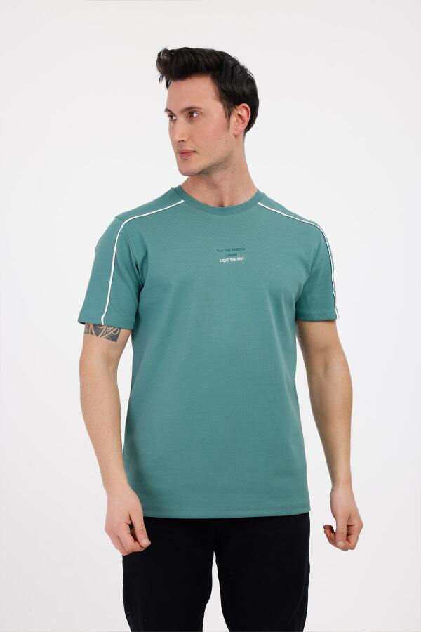 THE WAY Bisiklet Yaka Pamuklu Tişört - Yeşil - Decas (1)