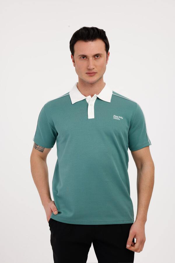 TRENDY Polo Yaka Pamuklu Tişört - Yeşil - Decas