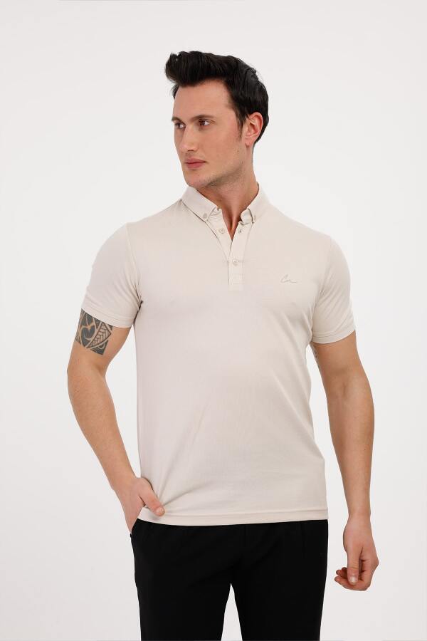TROPICA Polo Yaka Pamuklu Tişört - Bej - Decas