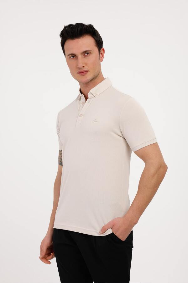 TROPICA Polo Yaka Pamuklu Tişört - Bej - Decas (1)