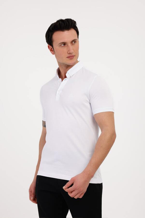 TROPICA Polo Yaka Pamuklu Tişört - Beyaz - Decas (1)