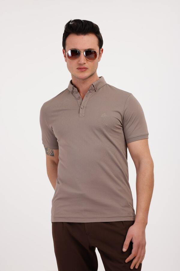 TROPICA Polo Yaka Pamuklu Tişört - Kahverengi - Decas (1)