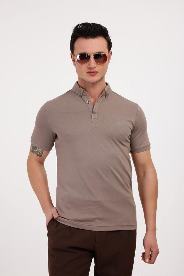 TROPICA Polo Yaka Pamuklu Tişört - Kahverengi - Decas