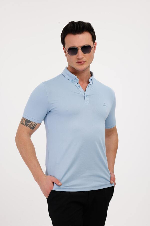 TROPICA Polo Yaka Pamuklu Tişört - Mavi - Decas (1)