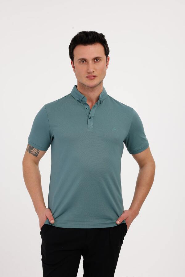 TROPICA Polo Yaka Pamuklu Tişört - Yeşil - Decas