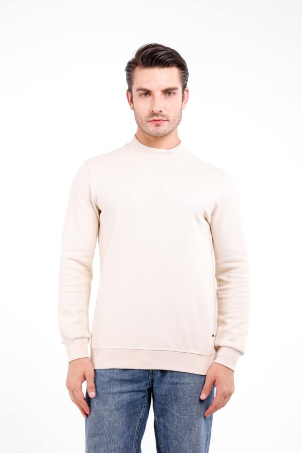 VELATUS Yarım Balıkçıl Kazak - Bej - Decas