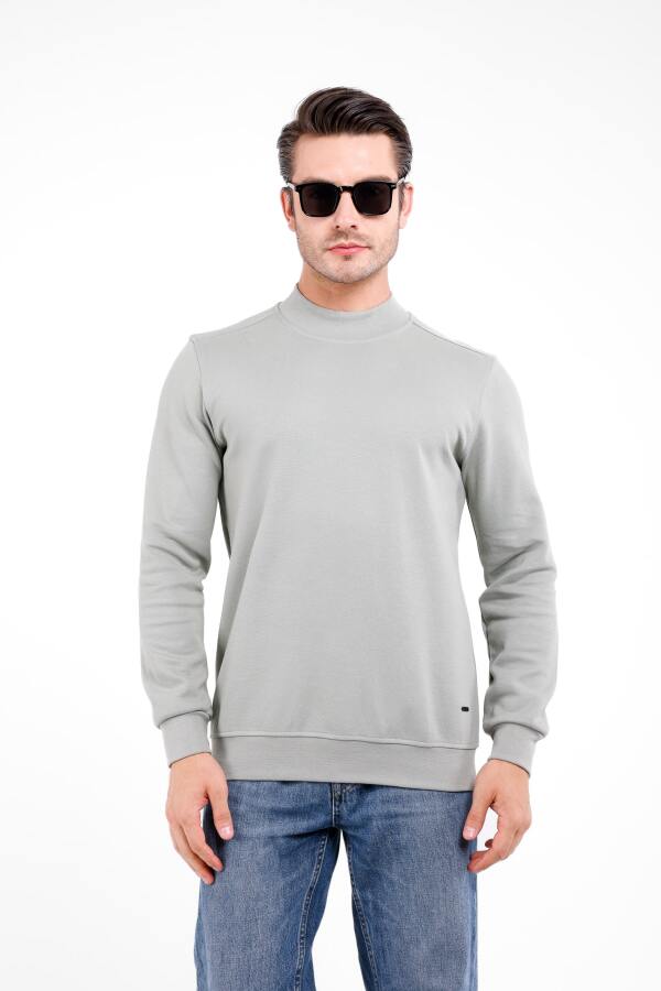 VELATUS Yarım Balıkçıl Kazak - Gri - Decas