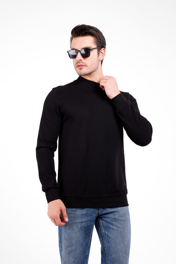 VELATUS Yarım Balıkçıl Kazak - Siyah - Decas (1)