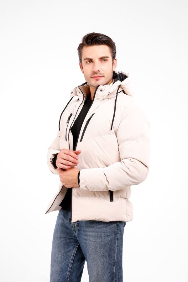 Via İçi Astarlı Su Ve Yağmur Geçirmez Mont - Bej - Decas (1)