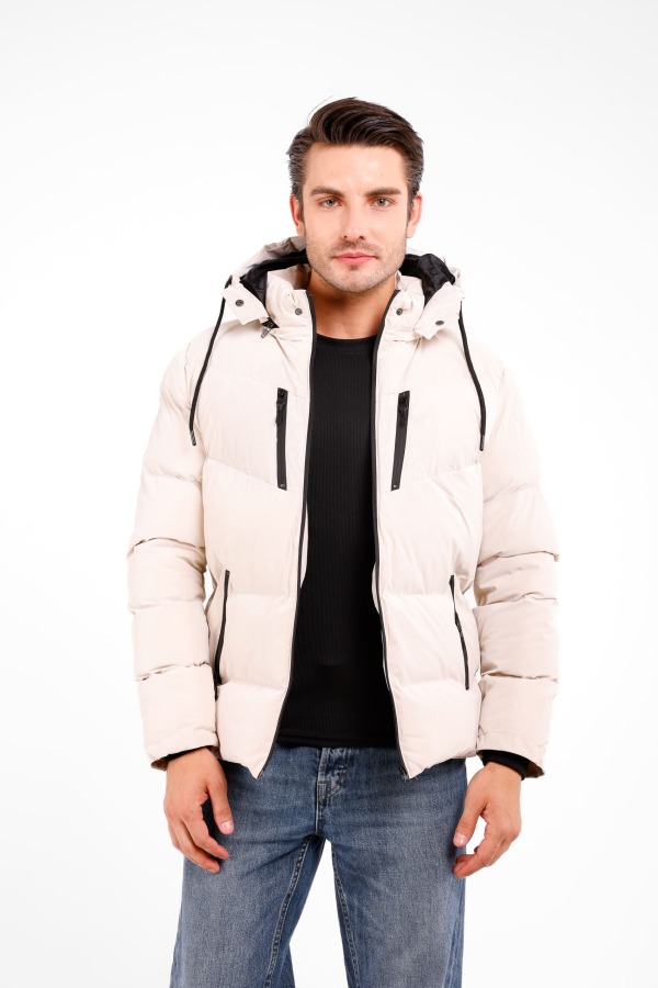 Via İçi Astarlı Su Ve Yağmur Geçirmez Mont - Bej - Decas