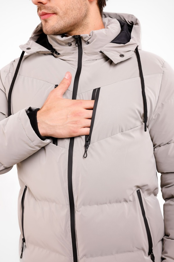 Via İçi Astarlı Su Ve Yağmur Geçirmez Mont - Gri - Decas (1)