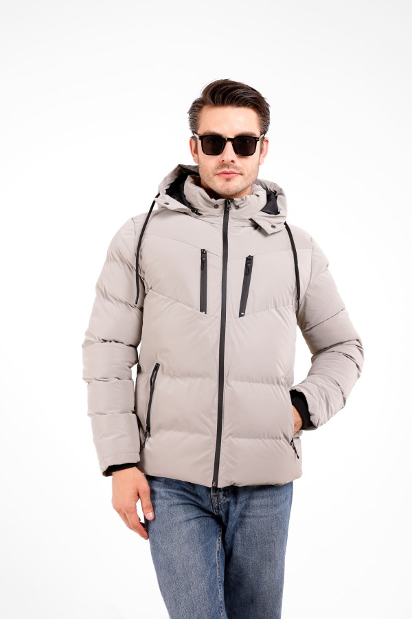 Via İçi Astarlı Su Ve Yağmur Geçirmez Mont - Gri - Decas