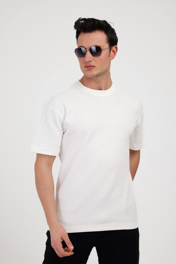 VIGOR Bisiklet Yaka Pamuklu Tişört - Beyaz - Decas (1)