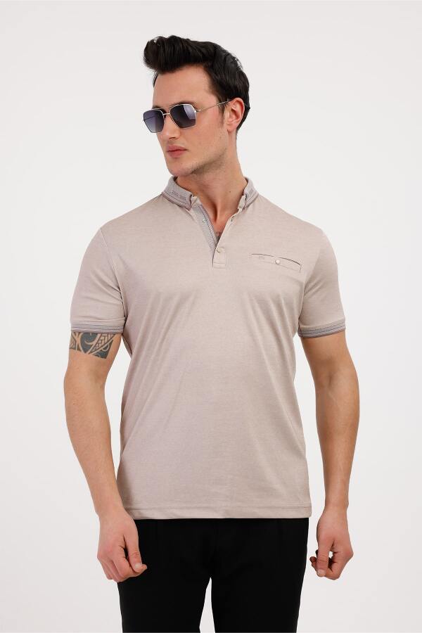 VOLARE Polo Yaka Pamuklu Tişört - Bej - Decas (1)