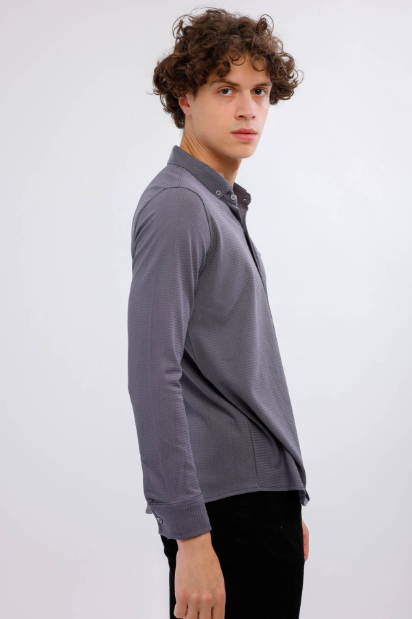 VORTEX Uzun Kollu Gömlek - Antrasit - Decas (1)